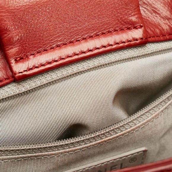 Chanel Coco Mark Chain Shoulder Bag Tote Bag Red Leather - Picture 5 of 8